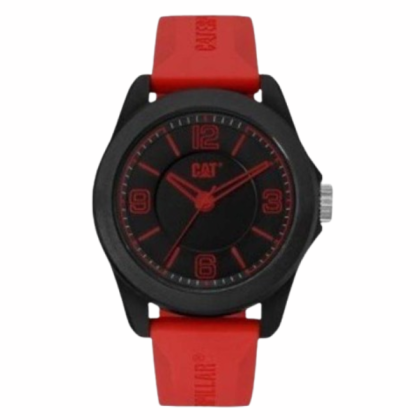 CAT Landscape LN-160-28-138 Black Red Silicone Analog Men Watch