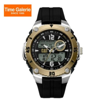 CAT SPORTICA ME-145-21-134 Digital And Analog Black Gold Pu Strap Men Watch CAT SPORTICA ME-145-21-134 Digital And Analog Black Gold Pu Strap Men Watch