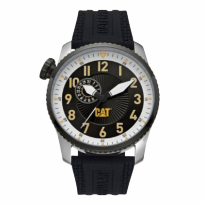 CAT SPUN | AQ-141-21-112 | Black White Silicone Strap | Analog Men Watch CAT SPUN | AQ-141-21-112 | Black White Silicone Strap | Analog Men Watch