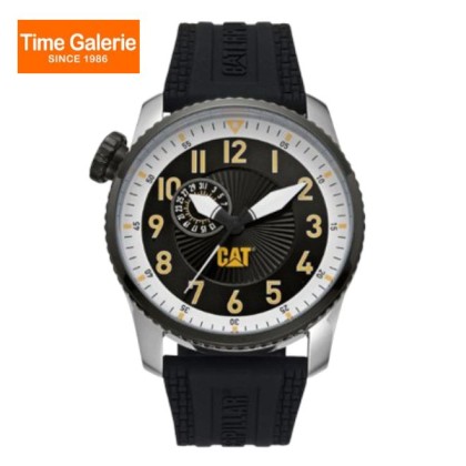 CAT SPUN | AQ-141-21-112 | Black White Silicone Strap | Analog Men Watch CAT SPUN | AQ-141-21-112 | Black White Silicone Strap | Analog Men Watch