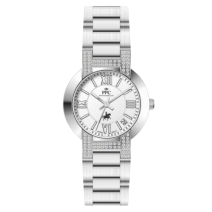 Paris Polo Club PPC-EC08-SL-WE White Dial Stainless Steel Women Watch