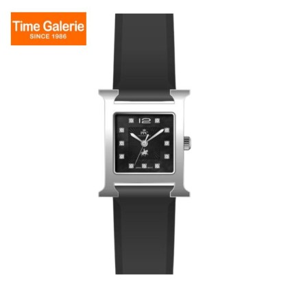 Paris Polo Club PPC-EC13-SL-BK Black Dial Silicone Strap Women Watch