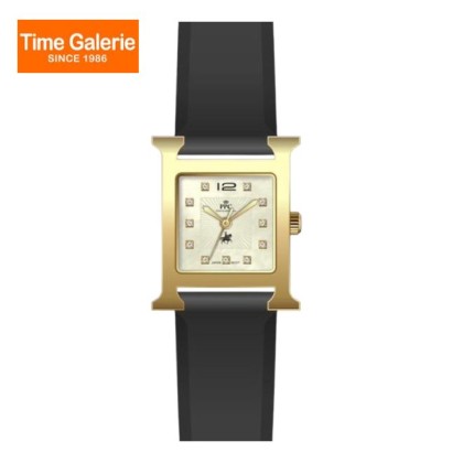 Paris Polo Club PPC-EC13-GD-CP Gold Dial Silicone Strap Women Watch