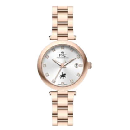 Paris Polo Club PPC-EC14-RG-WE Silver Dial Silicone Strap Women Watch