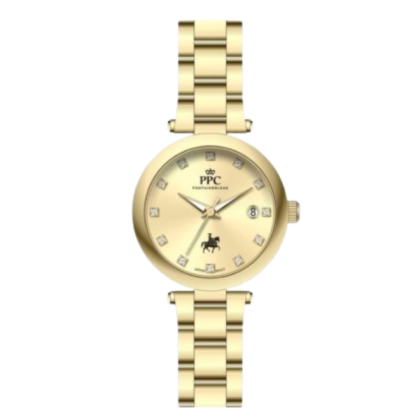 Paris Polo Club PPC-EC14-GD-GD Gold Dial Silicone Strap Women Watch Paris Polo Club PPC-EC14-GD-GD Gold Dial Silicone Strap Women Watch