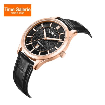 Bonia Classic BNB10857-1532 Black Leather Strap Men Watch Bonia Classic BNB10857-1532 Black Leather Strap Men Watch
