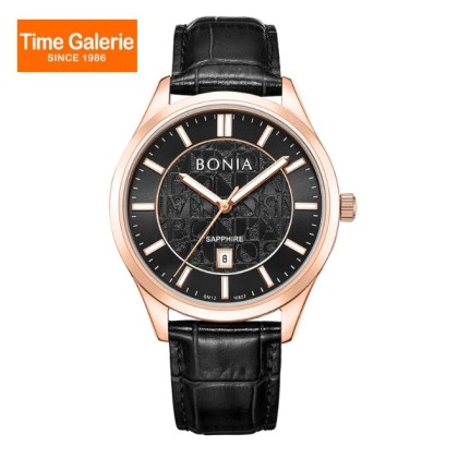 Bonia Classic BNB10857-1532 Black Leather Strap Men Watch Bonia Classic BNB10857-1532 Black Leather Strap Men Watch