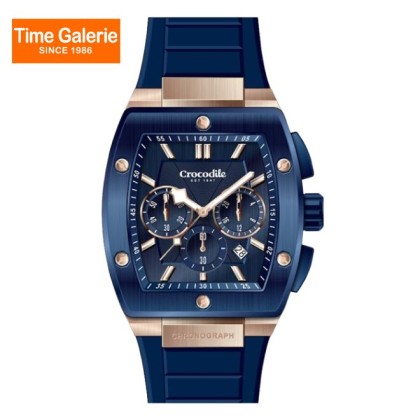 Crocodile Blue Dial Silicone Strap Men Watch