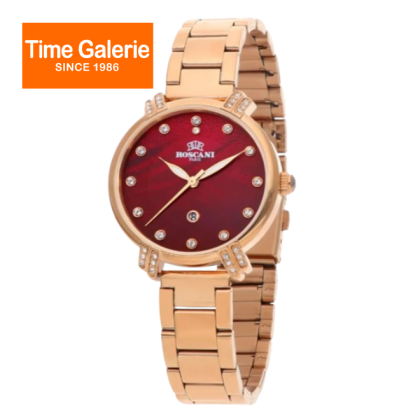 ROSCANI Mirella ROSWE484G0 Red Dial 33MM Rose Gold Stainless Steel Strap Analog Women Watch