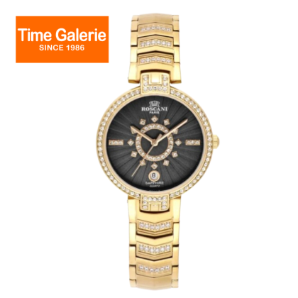 ROSCANI Celestia ROSWE645G3 Black Dial Gold Stainless Strap Analog Women Watch