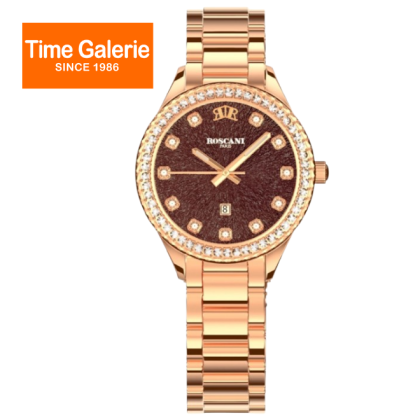 ROSCANI ROSWE504G4 Brown Dial Rose Gold Strap Analog Women Watch