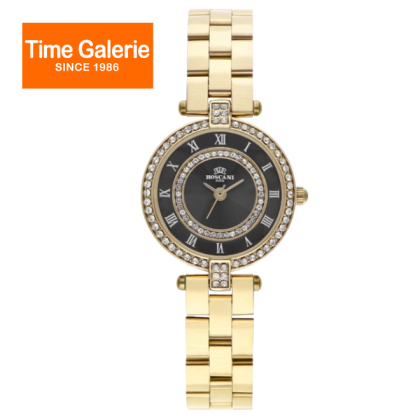 ROSCANI ROSWE495S3 Black Dial Gold Stainless Steel Strap Analog Women Watch