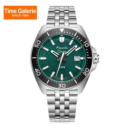 Alexandre Christie ALCW6687MDBTBGN Green Dial Stainless Steel Men Watch