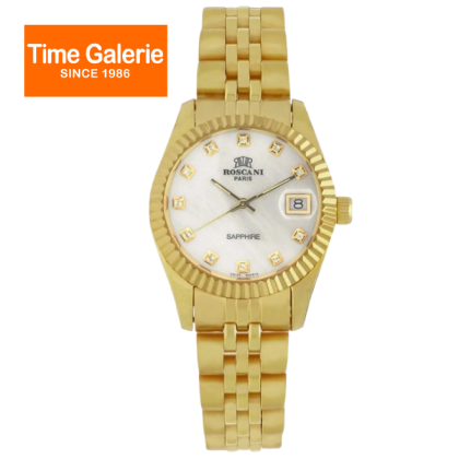 ROSCANI ROSW498450  25mm White Dial Gold Stainless Steel Strap Analog Women Watch