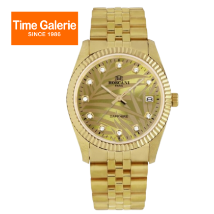 ROSCANI ROSW497592 35mm Gold Dial Gold Stainless Steel Analog Men Watch 