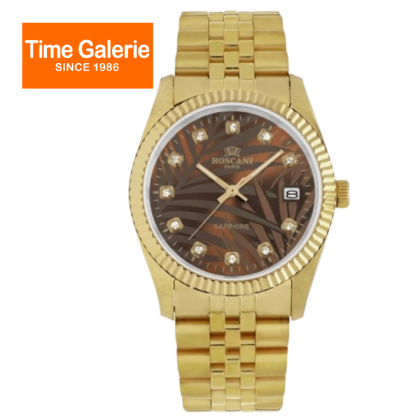 ROSCANI ROSW497594 35mm Brown Dial Gold Stainless Steel Strap Analog Men Watch ROSCANI ROSW497594 35mm Brown Dial Gold Stainless Steel Strap Analog Men Watch