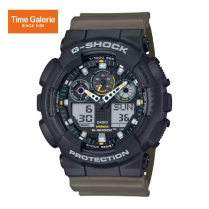 Casio G-Shock Two-Tone Utility Series GA-100TU-1A3 Olive Green Resin Band Men Sports Watch Casio G-Shock Two-Tone Utility Series GA-100TU-1A3 Olive Green Resin Band Men Sports Watch