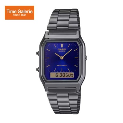 Casio Vintage AQ-230GG-2A Dark Grey Stainless Steel Band Men Watch / Women Watch Casio Vintage AQ-230GG-2A Dark Grey Stainless Steel Band Men Watch / Women Watch