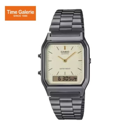 Casio Vintage AQ-230GG-9A Dark Grey Stainless Steel Band Men Watch / Women Watch Casio Vintage AQ-230GG-9A Dark Grey Stainless Steel Band Men Watch / Women Watch