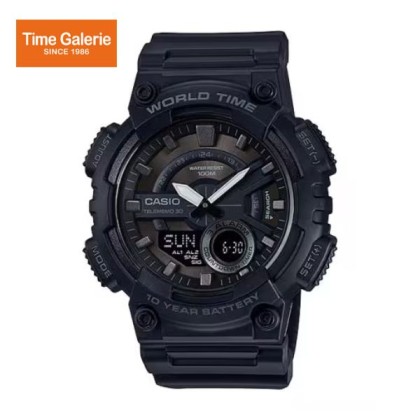 Casio General AEQ-110W-1BV Black Resin Band Men Youth Watch Casio General AEQ-110W-1BV Black Resin Band Men Youth Watch