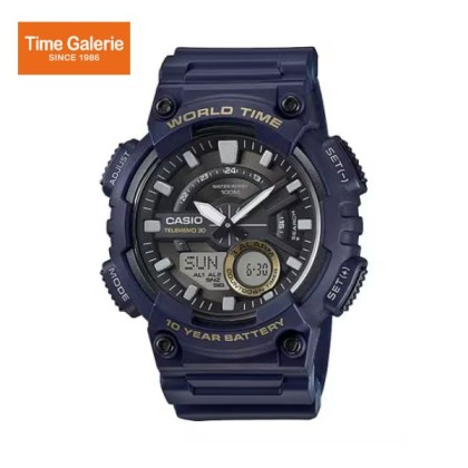 Casio General AEQ-110W-2AV Navy Blue Resin Band Men Watch