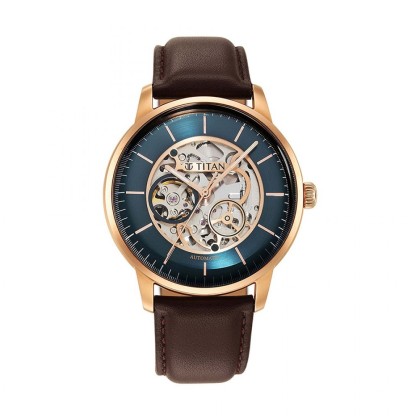Titan Automatics 90110WL04 Green Dial Leather Strap Automatic Men's Watch Titan Automatics 90110WL04 Green Dial Leather Strap Automatic Men's Watch