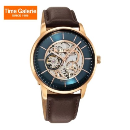 Titan Automatics 90110WL04 Green Dial Leather Strap Automatic Men's Watch Titan Automatics 90110WL04 Green Dial Leather Strap Automatic Men's Watch