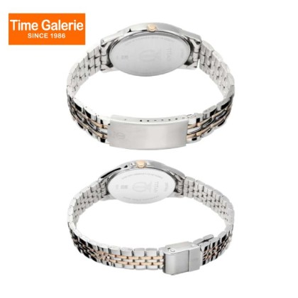 Titan Bandhan 17742565KM01 Day and Date Silver Dial Stainless Steel Strap Quartz Couple Watch
