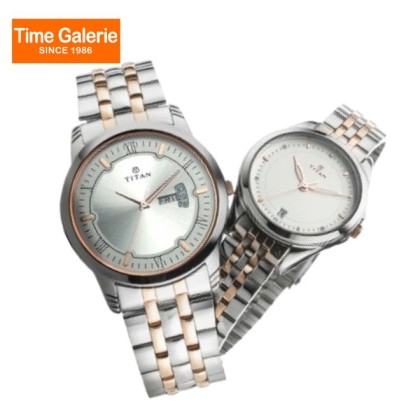 Titan Bandhan 17742565KM01 Day and Date Silver Dial Stainless