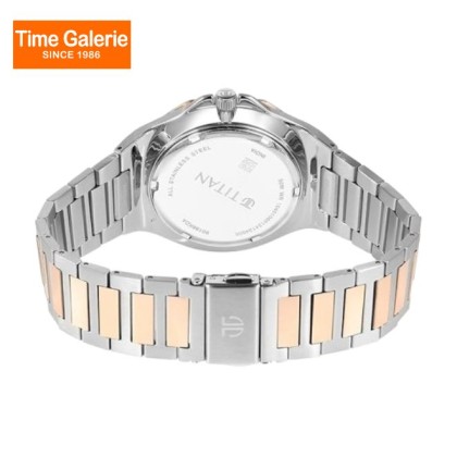Titan Classic Slim Multifunction 90198KM01 Silver Dial Stainless Steel Strap Men Watch