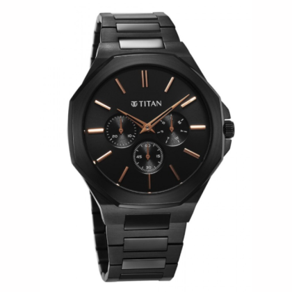 Titan Classic Slim Multifunction 90198NM01 Black Dial Stainless Steel Strap Men Watch Titan Classic Slim Multifunction 90198NM01 Black Dial Stainless Steel Strap Men Watch