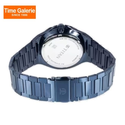 Titan Classic Slim Multifunction 90198QM01 Blue Dial Stainless Steel Strap Men Watch Titan Classic Slim Multifunction 90198QM01 Blue Dial Stainless Steel Strap Men Watch