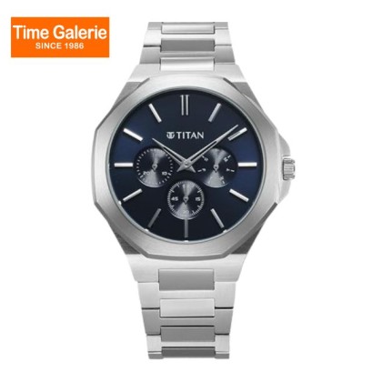 Titan Classic Slim Multifunction 90198SM01 Blue Dial Stainless Steel Strap Quartz Men Watch Titan Classic Slim Multifunction 90198SM01 Blue Dial Stainless Steel Strap Quartz Men Watch