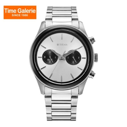 Titan Element 1805KM13 Silver White Dial Stainless Steel Strap Quartz Men's Watch Titan Element 1805KM13 Silver White Dial Stainless Steel Strap Quartz Men's Watch