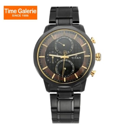 Titan Grandmaster 1789KM02 Black Dial Multifunction Metal Strap Quartz Men's Watch