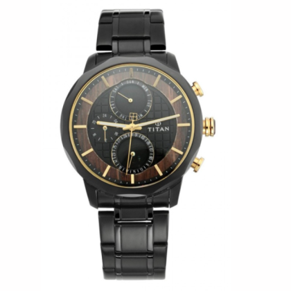 Titan Grandmaster 1789KM02 Black Dial Multifunction Metal Strap Quartz Men's Watch