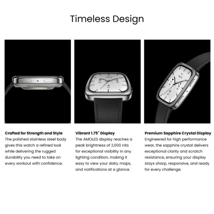 Amazfit Huami Active 2 Square A2440 - Smartwatch Black Leather (PREMIUIM) Unisex Watch Amazfit Huami Active 2 Square A2440 - Smartwatch Black Leather (PREMIUIM) Unisex Watch