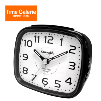 Crocodile CAL003-01 White Dial Black Case Home Décor Silent Super LED Light Stylish Analog Alarm Clock model Crocodile CAL003-01 White Dial Black Case Home Décor Silent Super LED Light Stylish Analog Alarm Clock model