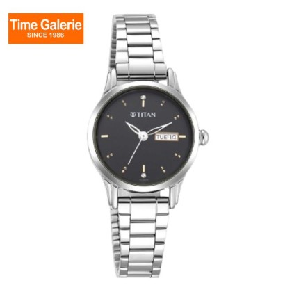 Titan Lagan 2656SM03 Black Dial Stainless Steel Strap Quartz Women's Watch