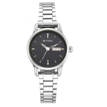 Titan Lagan 2656SM03 Black Dial Stainless Steel Strap Quartz Women's Watch