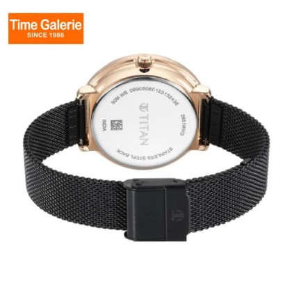 Titan Marhaba 2651KM06 Black Dial Stainless Steel Strap Quartz Women's Watch Titan Marhaba 2651KM06 Black Dial Stainless Steel Strap Quartz Women's Watch