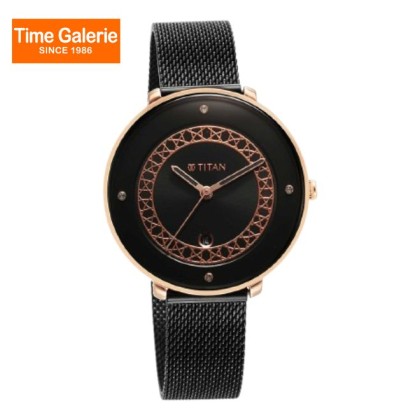 Titan Marhaba 2651KM06 Black Dial Stainless Steel Strap Quartz Women's Watch Titan Marhaba 2651KM06 Black Dial Stainless Steel Strap Quartz Women's Watch