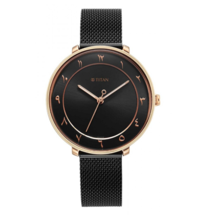 Titan Marhaba 2651KM07 Black Dial Stainless Steel Strap Quartz Women's Watch 