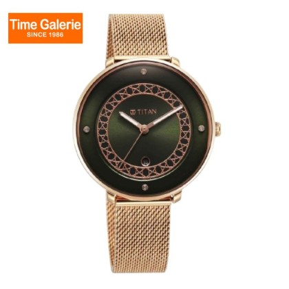 Titan Marhaba 2651WM07 Green Dial Stainless Steel Strap Quartz Women's Watch 
