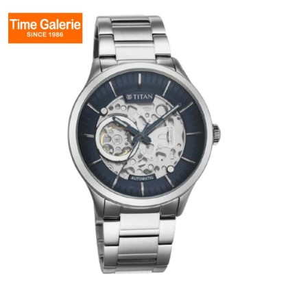 Titan Mechanical 90140SM01 Blue Dial Metal Strap Automatic Men's Watch 