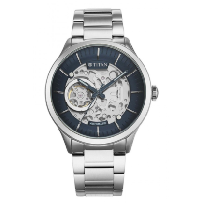 Titan Mechanical 90140SM01 Blue Dial Metal Strap Automatic Men's Watch 