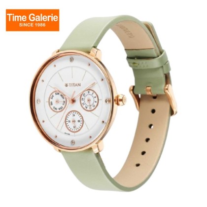 Titan Neo 2651WL09 White Dial Leather Strap Quartz Women's Watch 