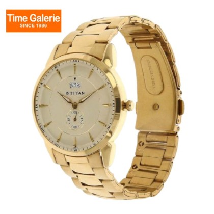 Titan Quartz 1521YM02 Champagne Dial Stainless Steel Strap Quartz Men's Watch Titan Quartz 1521YM02 Champagne Dial Stainless Steel Strap Quartz Men's Watch