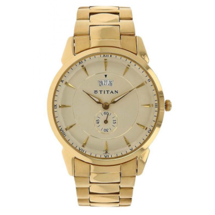Titan Quartz 1521YM02 Champagne Dial Stainless Steel Strap Quartz Men's Watch Titan Quartz 1521YM02 Champagne Dial Stainless Steel Strap Quartz Men's Watch