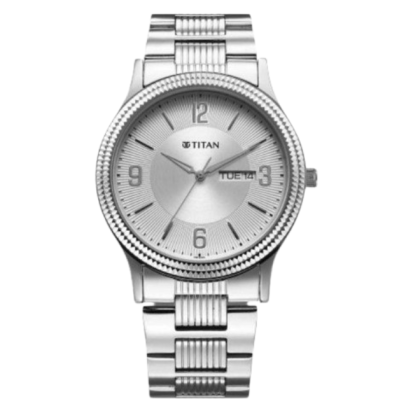 Titan Quartz 1650SM02 Silver Dial Stainless Steel Strap Men Watch Titan Quartz 1650SM02 Silver Dial Stainless Steel Strap Men Watch